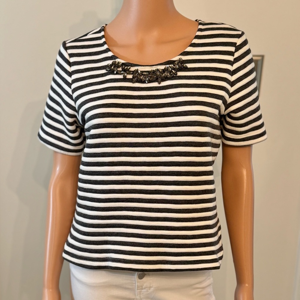 Anthropologie Tops | JOA | Embellished Jeweled Glam Luxurious Thick Knit Small
